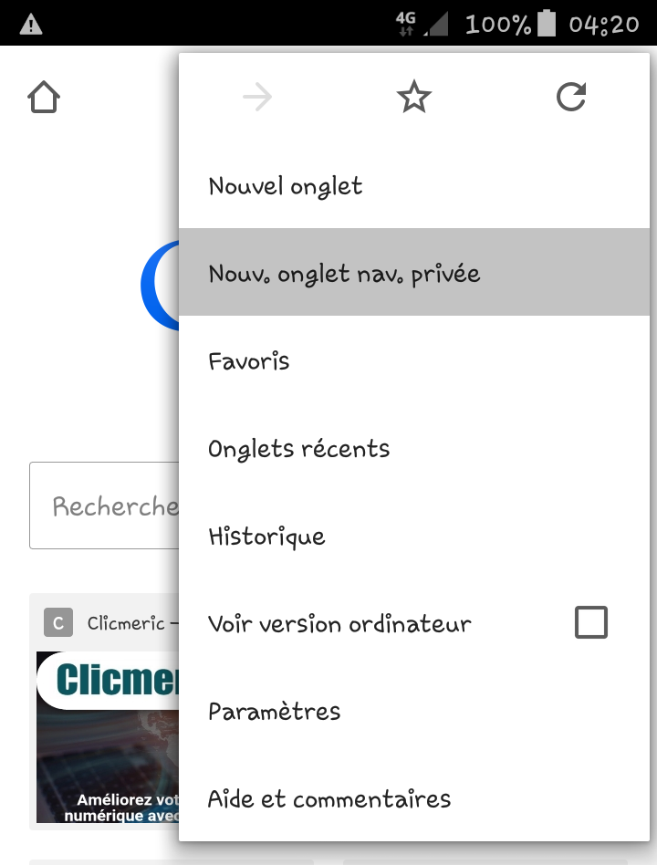 Navigation privée sur smartphone