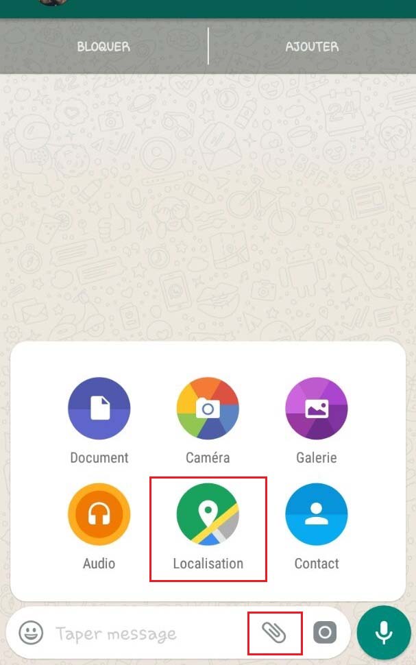 Envoyer sa localisation avec WhatsApp
