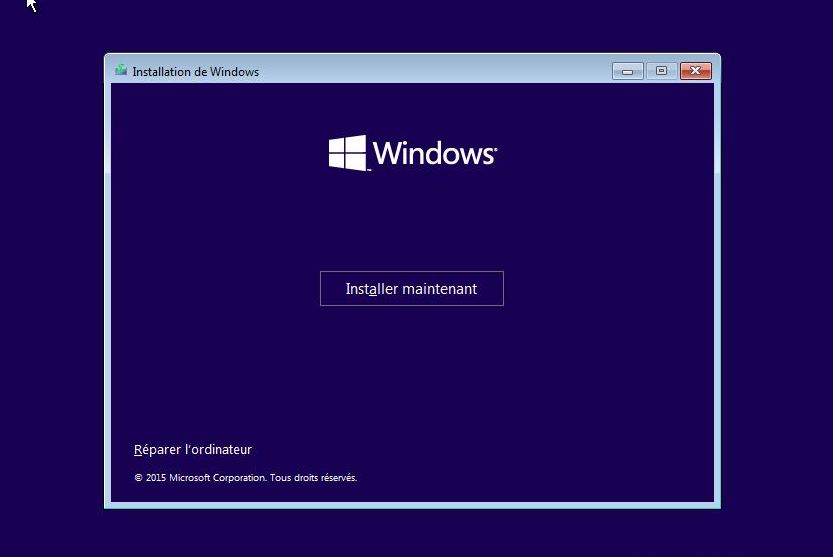 Installer un système d'exploitation Windows