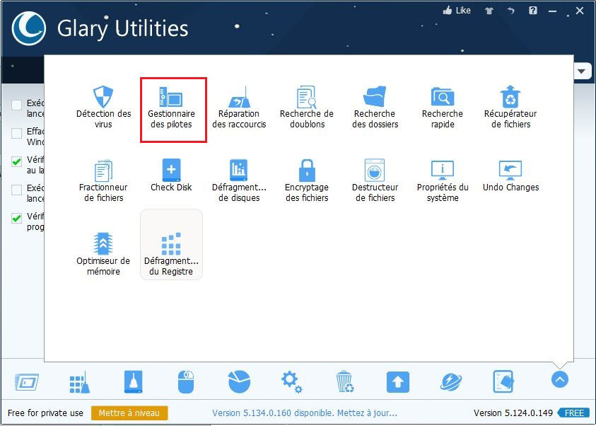Glary Utilities pour Sauvegarder et restaurer les pilotes Windows