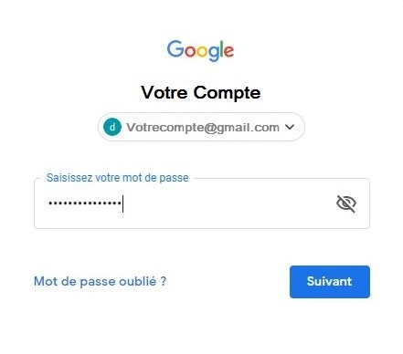 Connexion avec le compte Gmail