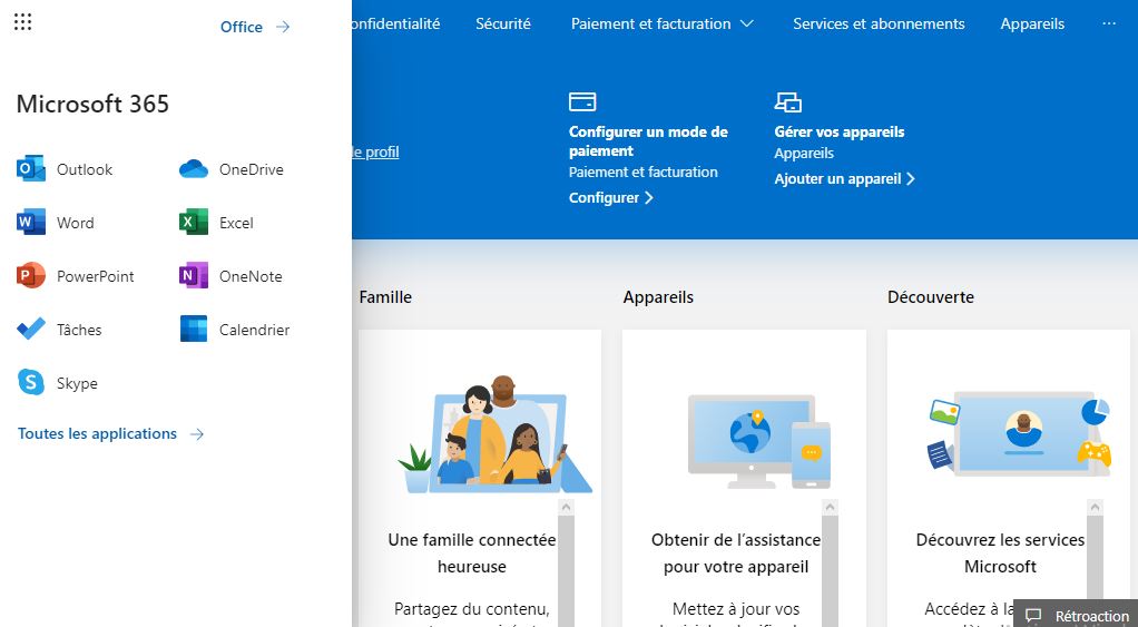 Finalisation, compte Outlook prêt d'usage