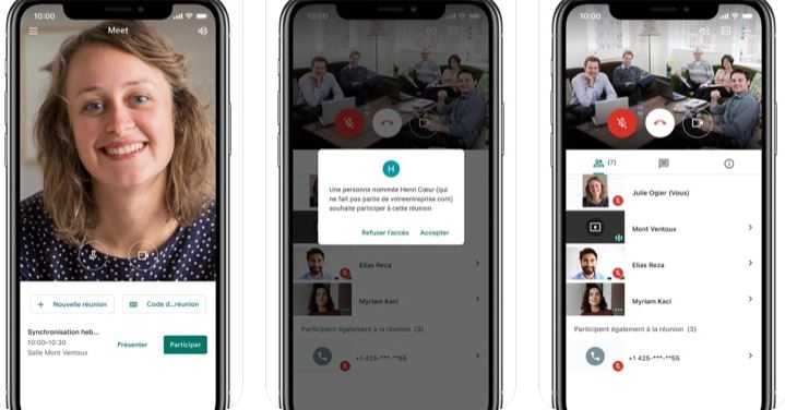 Google Hangouts Meet sur Mobile