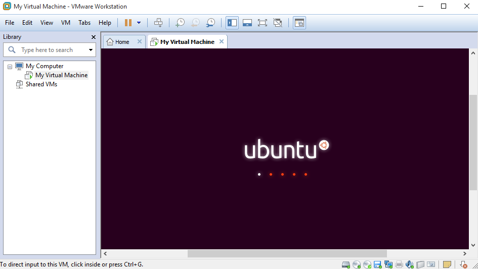 Début d'installation de Ubuntu sur VMware