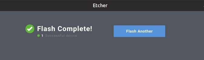 Fin du processus avec Etcher