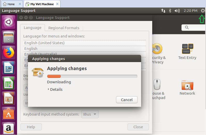 Modification des paramètres de langue du système Ubuntu