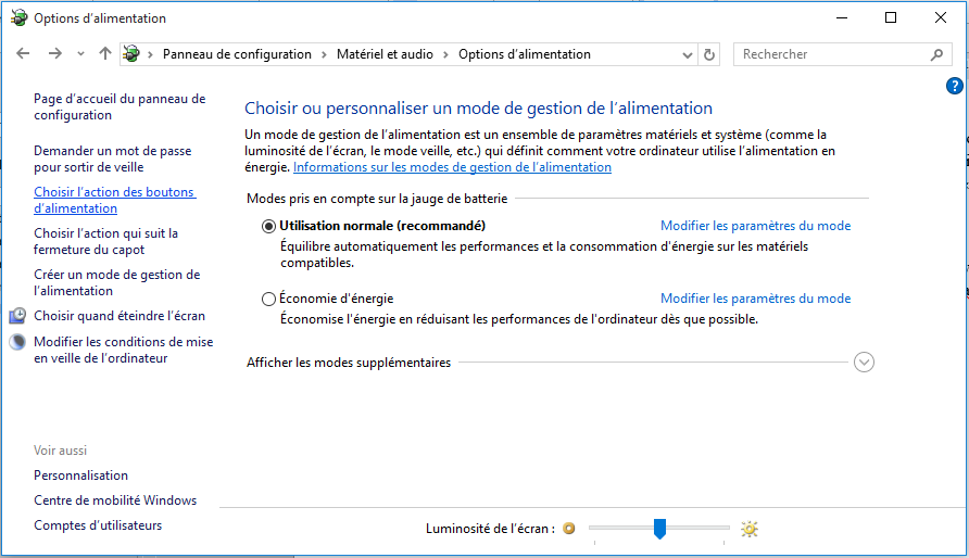 Désactivation du démarrage rapide Windows