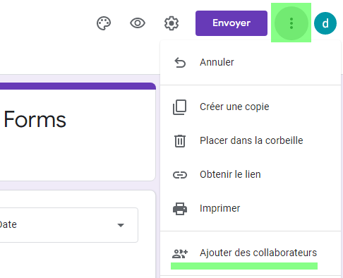 Ajout de collaborateurs et gestion avancée du formulaire