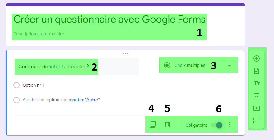 Créer un formulaire Google Forms