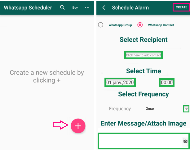 Planification de message automatique WhatsApp Scheduler