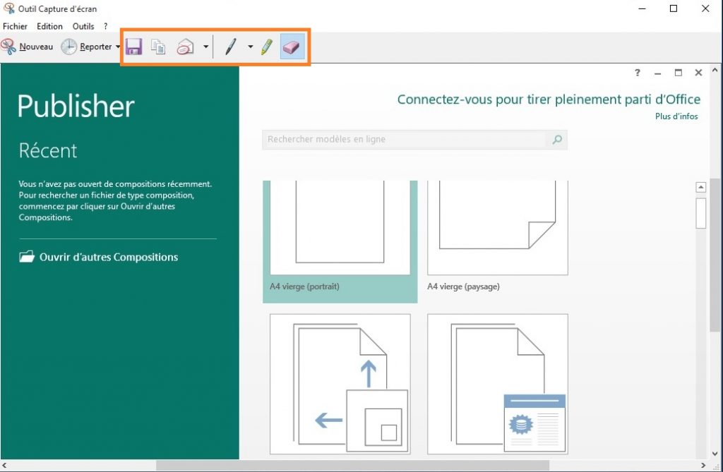 Modification de la capture d'écran avant enregistrement