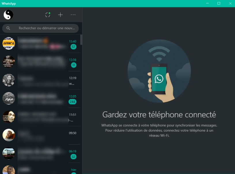 Utilisation de WhatsApp sur ordinateur