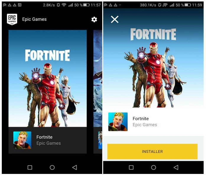 Installation de Fortnite sur Android