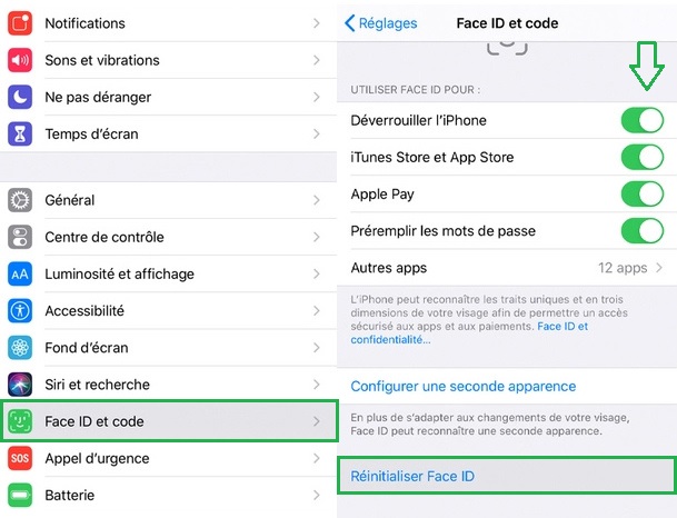 Désactiver la Face ID sur iPhone