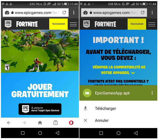 Télécharger et installer Fortnite sur Android