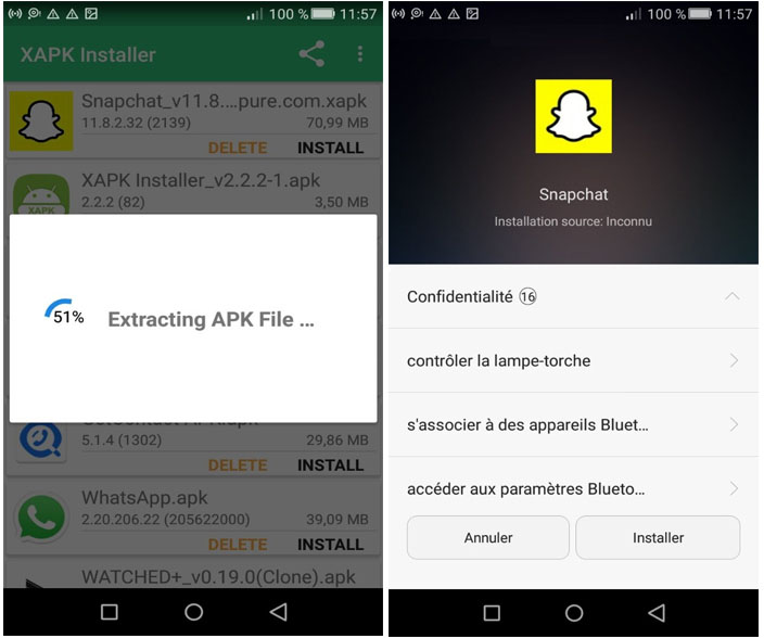 Installation des fichiers XAPK