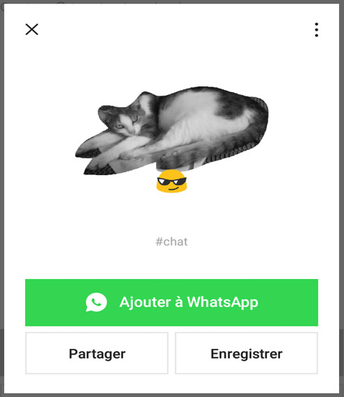 Enregistrer et partager le sticker