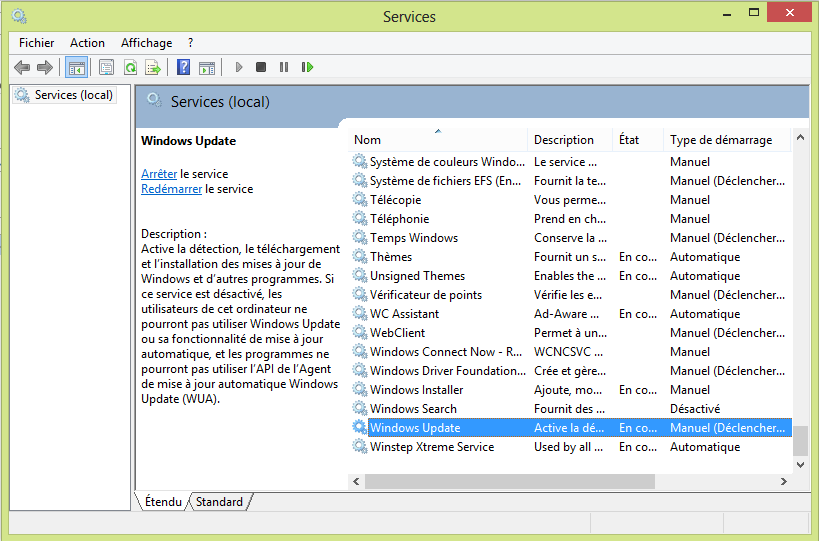 Gestionnaire de services Windows