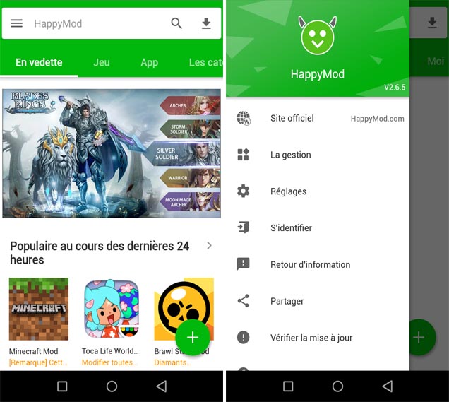 HappyMod sur Android