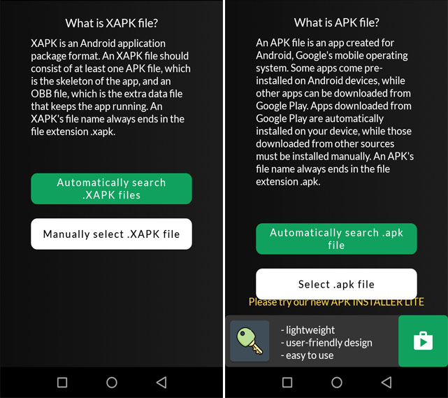 Installer des fichiers XAPK ou APK