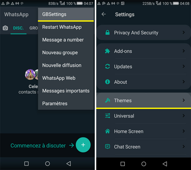 Télécharger des thèmes WhatsApp GB