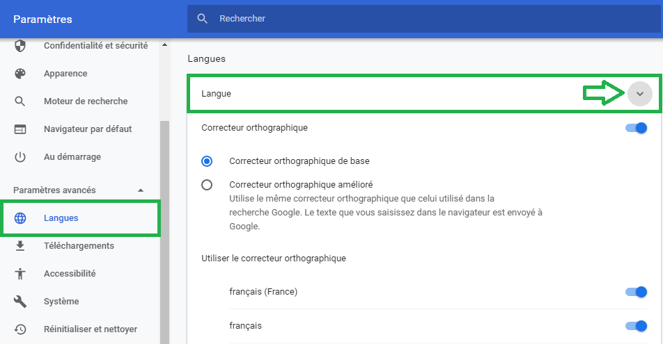 Changer la langue de Google Chrome