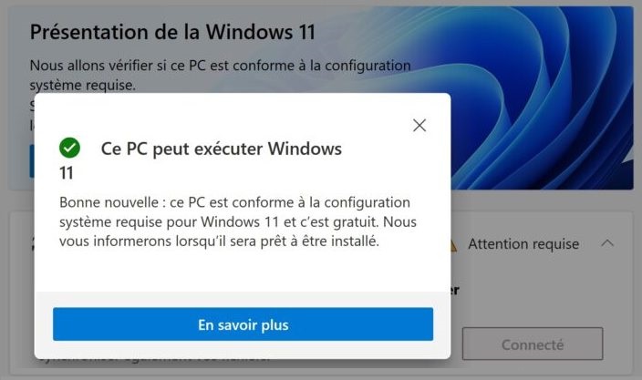 Vérifier si votre PC est compatible avec Windows 11