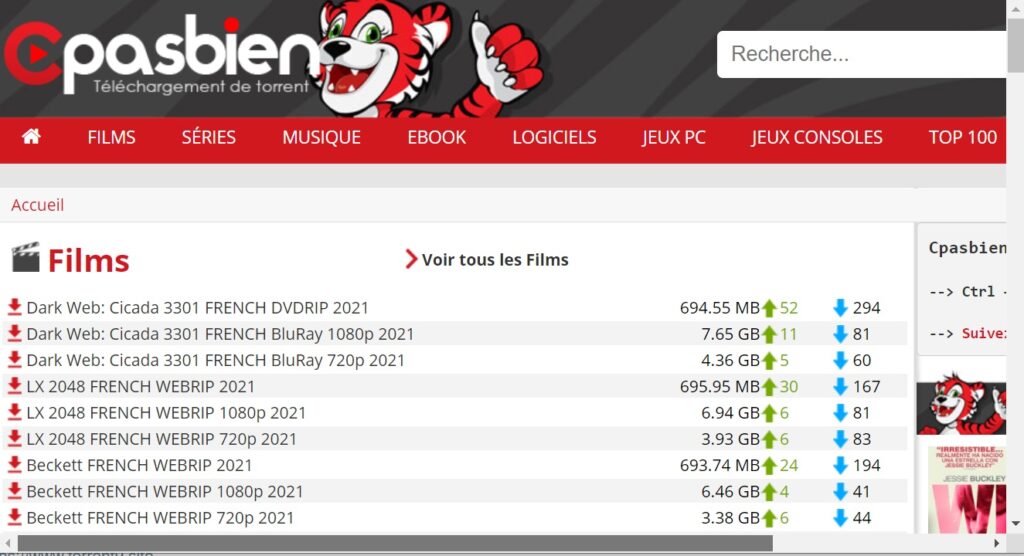 Sites pour télécharger des films torrents gratuits sans s'inscrire