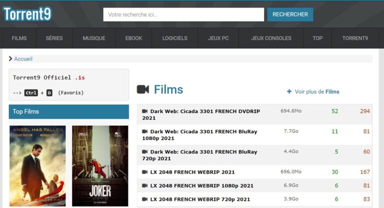 Sites pour télécharger films gratuitement sans s'inscrire en FR