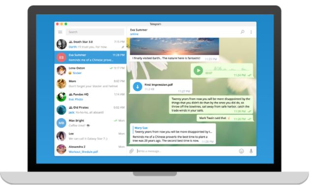Telegram pour bureau, Windows, macOS et Linux