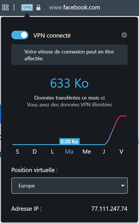 Activer un VPN gratuitement avec Opera Browser 