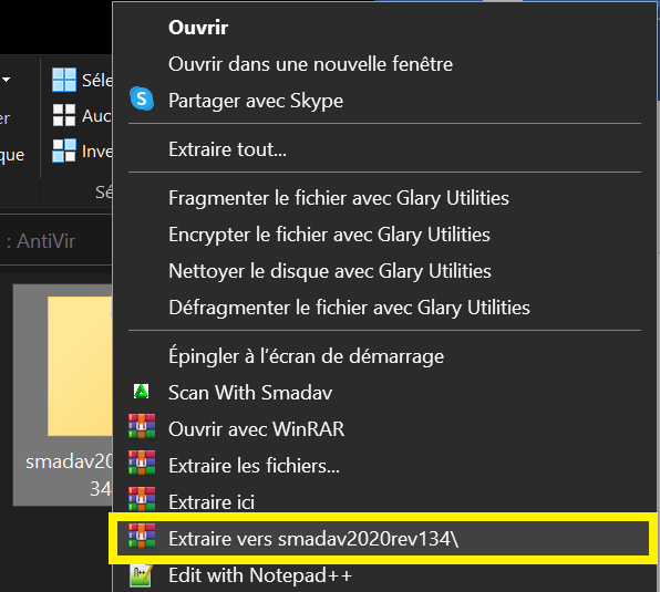 Décompresser un ZIP avec WinRAR