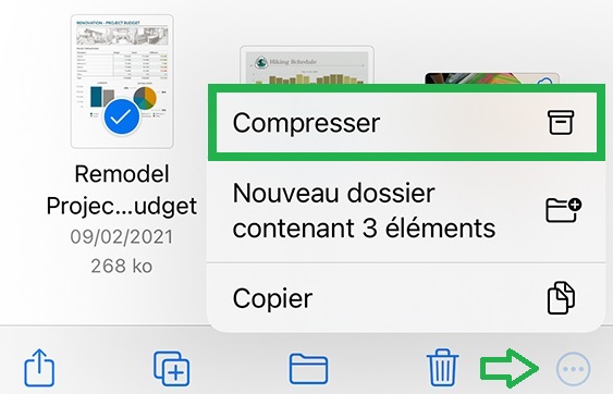 Zipper un fichier sur iPhone