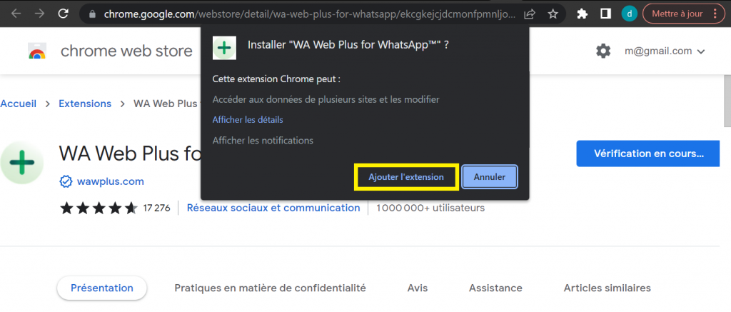 Installation WA Web Plus pour WhatsApp