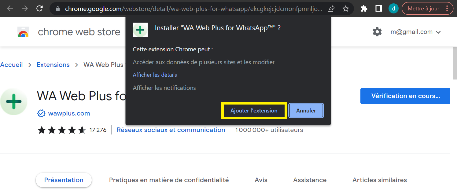 Installer wa web plus pour whatsapp sur google chrome pc etc