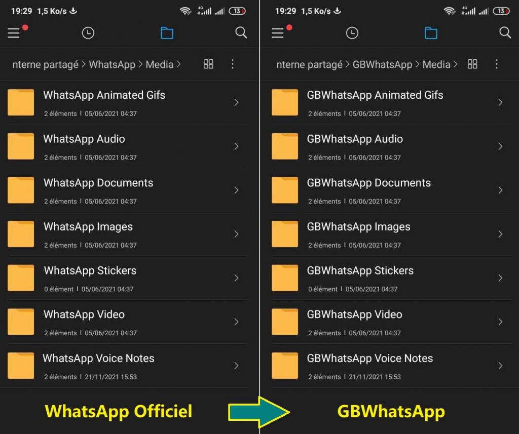 Passer de WhatsApp à GBWhatsApp