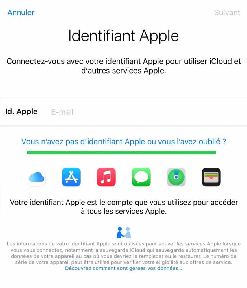 Créer un compte Apple iCloud sur iPhone