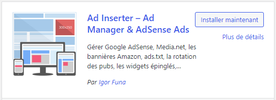 Ad Inserter pour ajouter des publicités AdSense