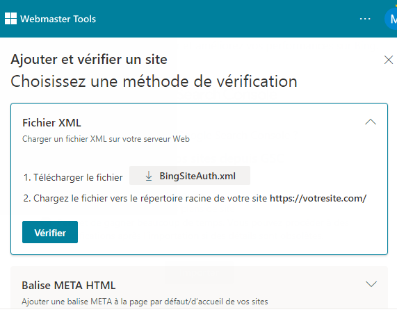Télécharger fichier XML pour vérification